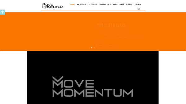Screenshot of the Move Momentum website
