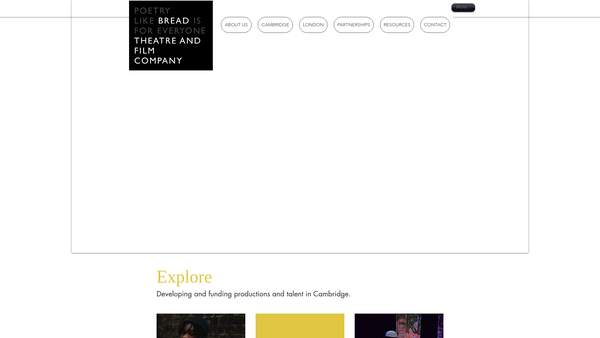Screenshot of the Bread Theatre And Film Company website