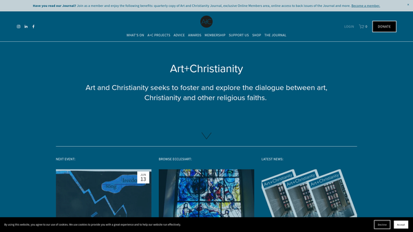 Screenshot of the Art And Christianity website