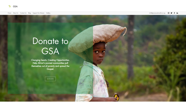 Screenshot of the Grace Sustains Africa website
