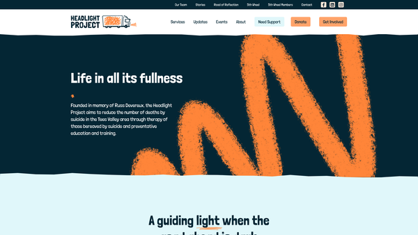 Screenshot of the The Russ Devereux Headlight Project website