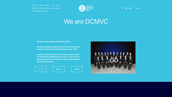 Screenshot of the Derbyshire Community Male Voice Choir website