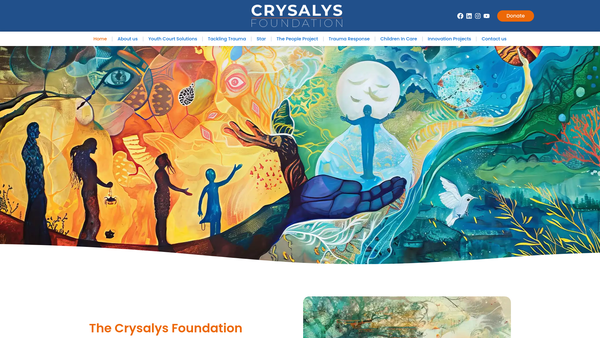 Screenshot of the The Crysalys Foundation website