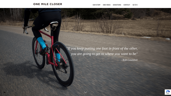 Screenshot of the One Mile Closer website