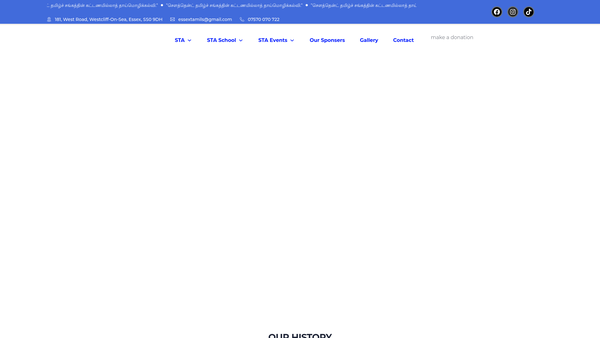 Screenshot of the Southend Tamil Association website