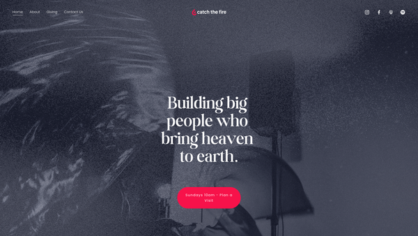 Screenshot of the Catch The Fire, Farnborough website