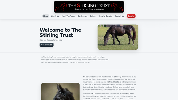 Screenshot of the The Stirling Trust website