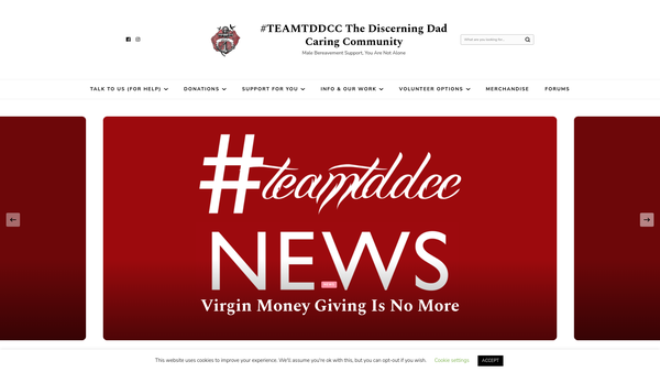 Screenshot of the The Discerning Dad Caring Community website