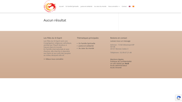 Screenshot of the Congregation Of The Daughters Of The Holy Spirit CIO website