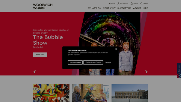 Screenshot of the Woolwich Creative District Trust website