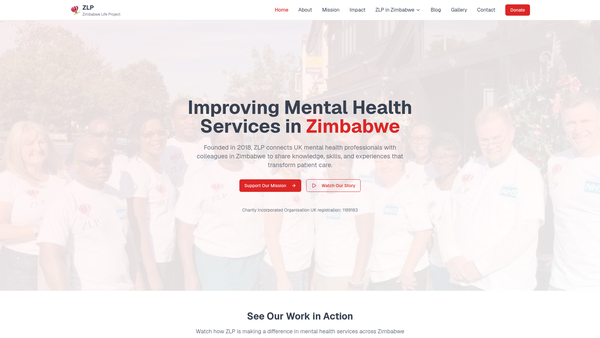 Screenshot of the Zimbabwe Life Project website