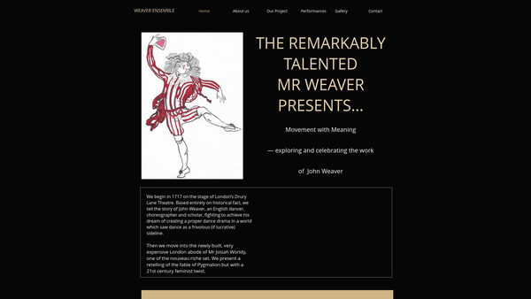 Screenshot of the The Weaver Ensemble website