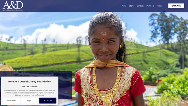 Screenshot of the The Amelie And Daniel Linsey Foundation website