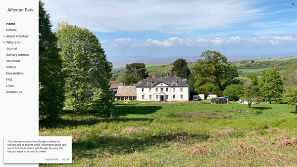Screenshot of the Alfoxton Park Trust website