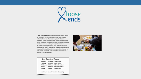 Screenshot of the Loose Ends Newbury website