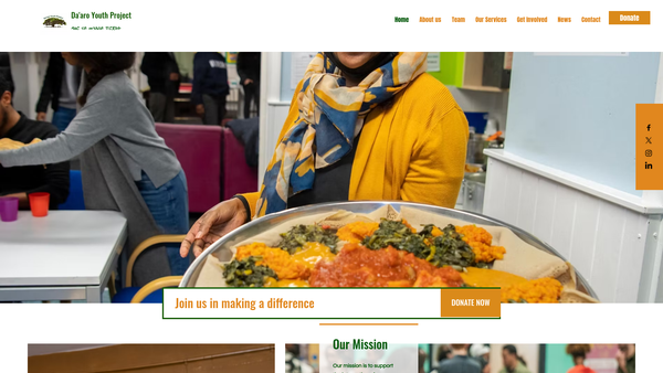 Screenshot of the Da'aro Youth Project website