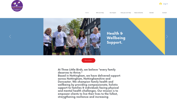 Screenshot of the Three Little Birds website