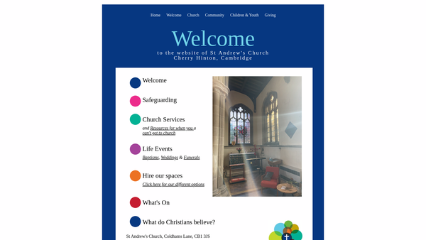 Screenshot of the The Parochial Church Council Of The Ecclesiastical Parish Of Cherry Hinton, St Andrew website