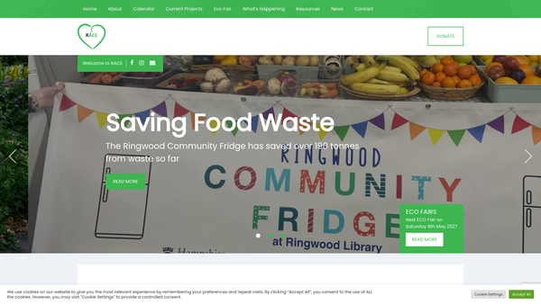 Screenshot of the Ringwood Race Against Time Ltd website