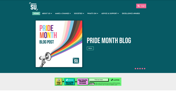 Screenshot of the Cambridge Students' Union website