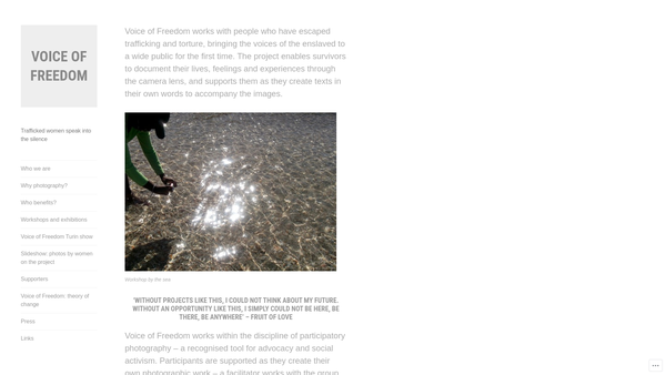 Screenshot of the Voice Of Freedom website