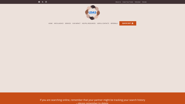 Screenshot of the Liverpool Domestic Abuse Service 2006 website