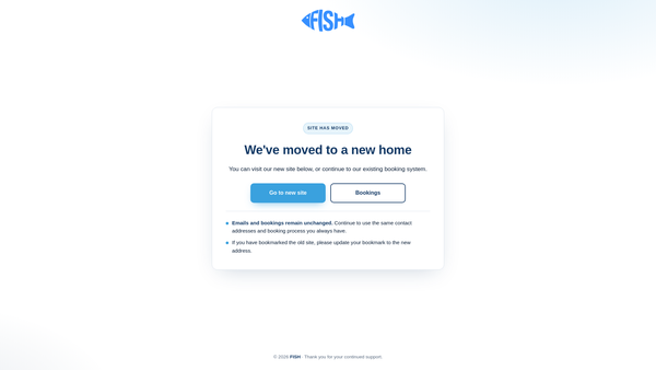 Screenshot of the Fish Volunteer Centre website
