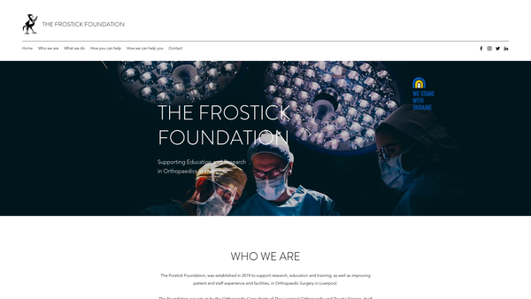 Screenshot of the The Frostick Foundation website