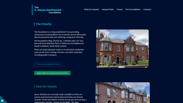 Screenshot of the The E. Hayes Dashwood Foundation website