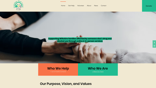 Screenshot of the Families Out Loud website
