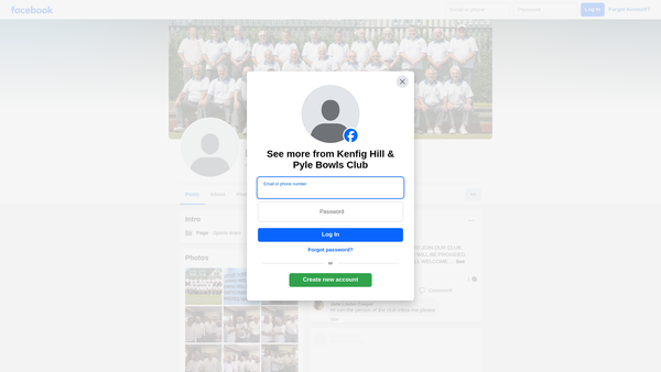 Screenshot of the Kenfig Hill And Pyle Bowls Club website