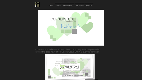 Screenshot of the Cornerstone Church J30 website