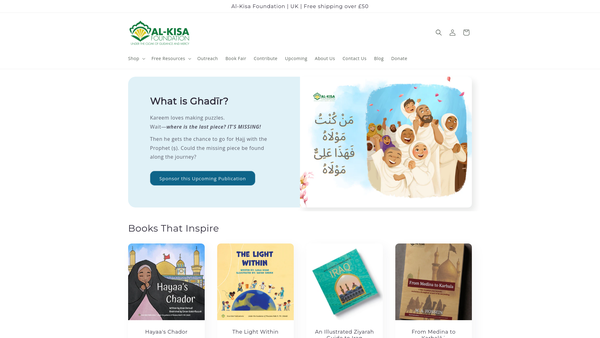 Screenshot of the Al-Kisa Foundation website