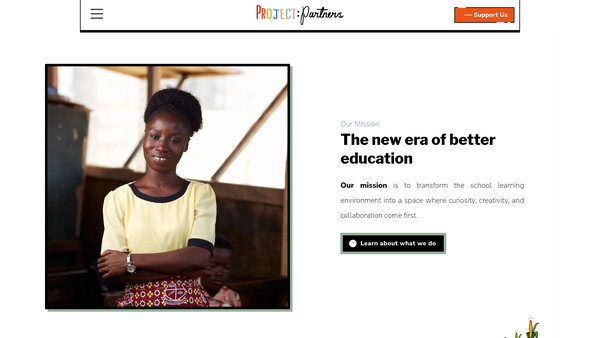 Screenshot of the Project Partners Education CIO website