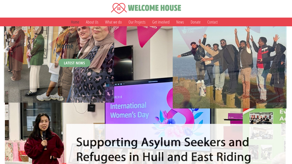 Screenshot of the Welcome House website