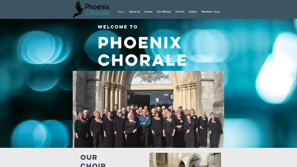 Screenshot of the Plymouth Phoenix Chorale website