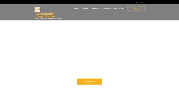Screenshot of the Community Lives Matter website
