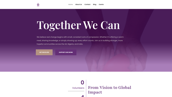 Screenshot of the Hands Of Hope Foundation website