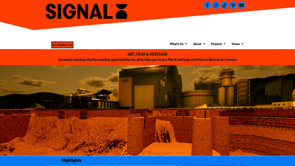Screenshot of the Creative Studios Cumbria website
