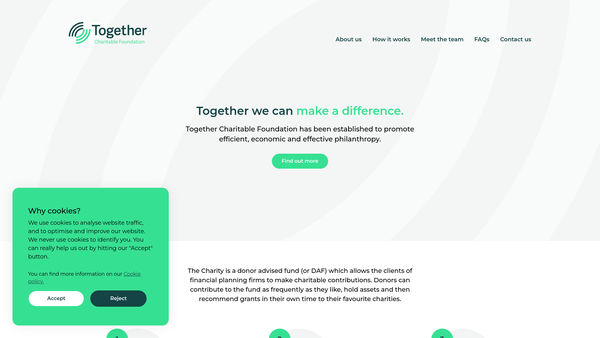 Screenshot of the Together Charitable Foundation website