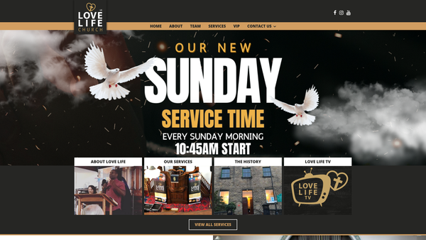 Screenshot of the Love Life UK Church website