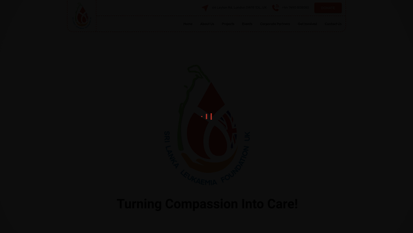 Screenshot of the Sri Lanka Leukaemia Foundation (UK) website