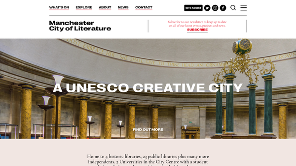 Screenshot of the Manchester City Of Literature website