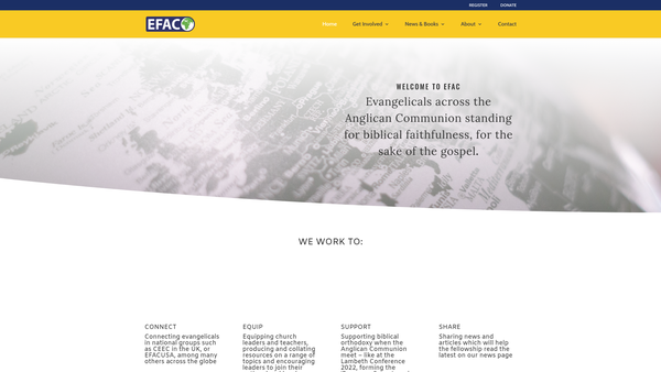 Screenshot of the The Evangelical Fellowship In The Anglican Communion website