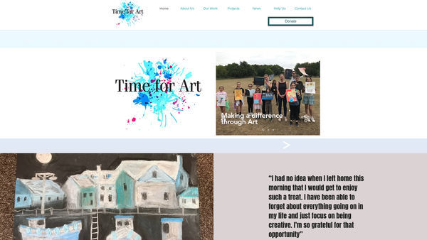 Screenshot of the Time For Art website