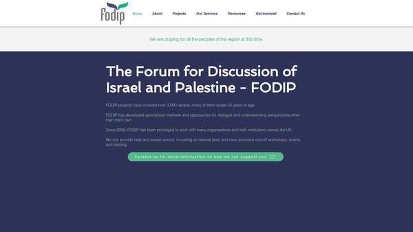 Screenshot of the Fodip (The Forum For Discussion Of Israel And Palestine) website