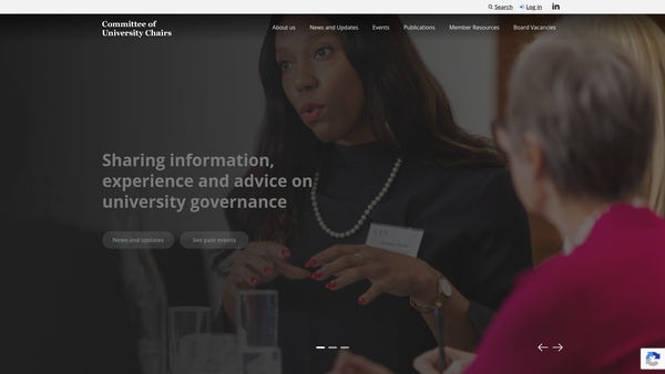 Screenshot of the Committee Of University Chairs website