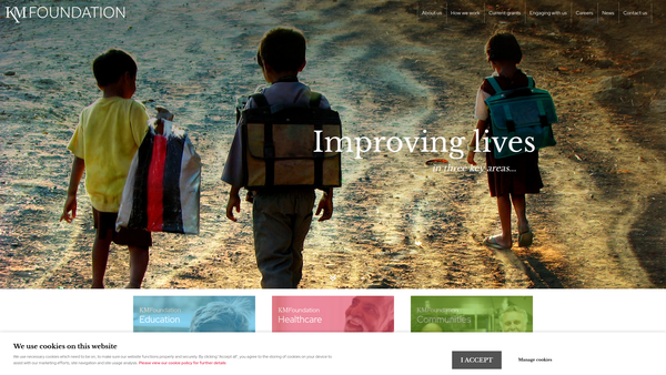 Screenshot of the The KM Foundation website