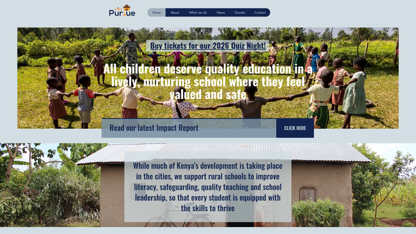 Screenshot of the Pursue website
