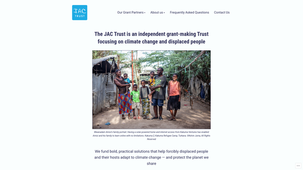 Screenshot of the Jac Trust website